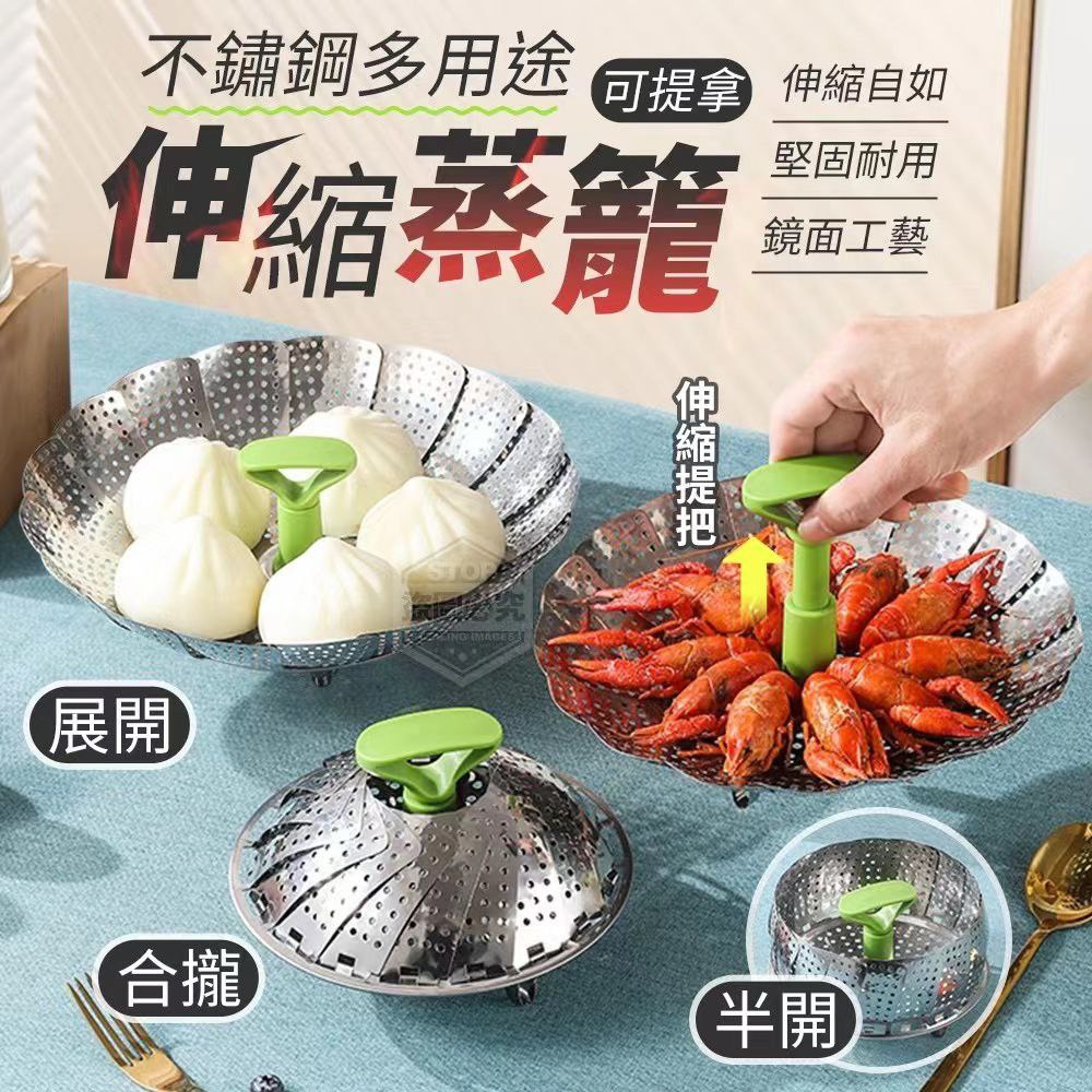 Stainless Steel Multi-Purpose Extendable Steamer Basket with Handle